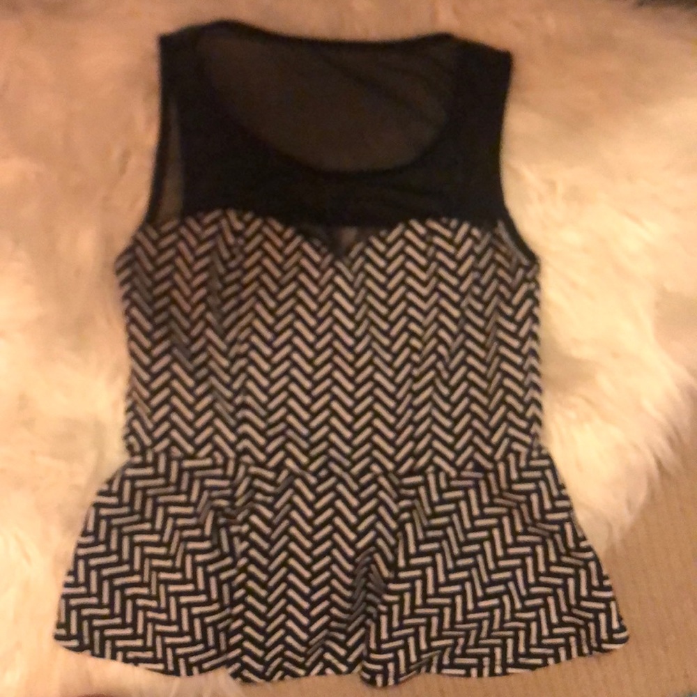 Peplum mesh shirt